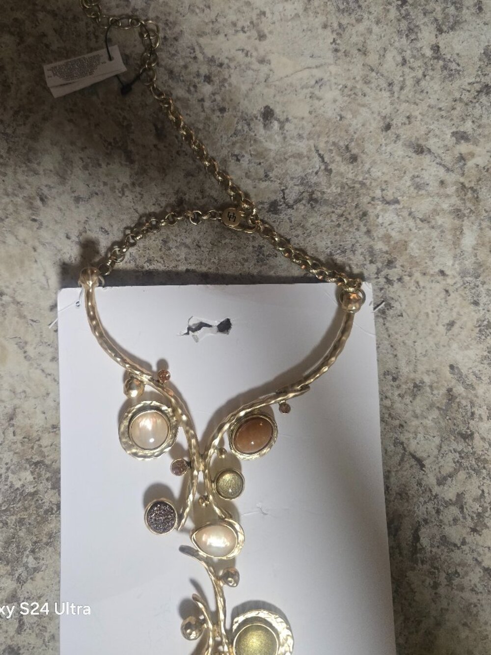 New Chioc's Originals Neutral Linear Swirl Necklace - Picture 3 of 6